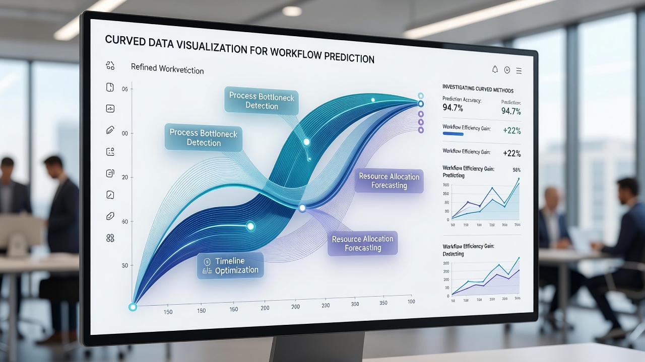 Investigating Curved Data Visualization Methods for Refining Workflow Prediction in Enterprise Software Platforms